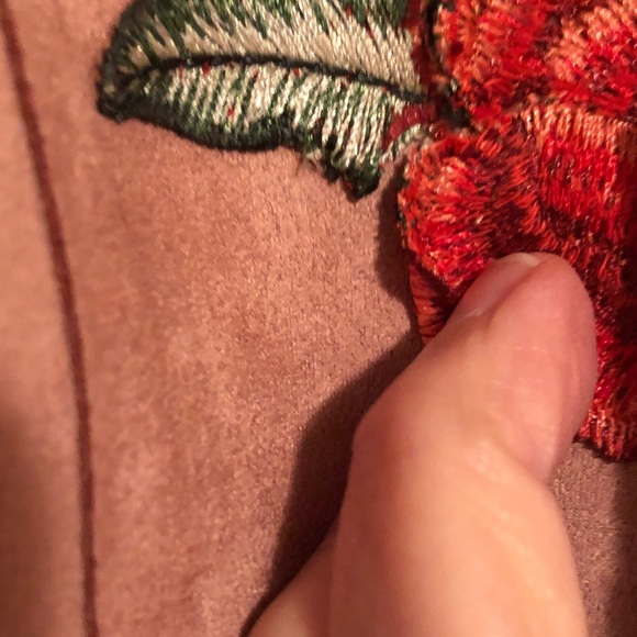 Tahari Dusty Rose Appliqué Open-Front Coat Size M - Picture 13 of 14